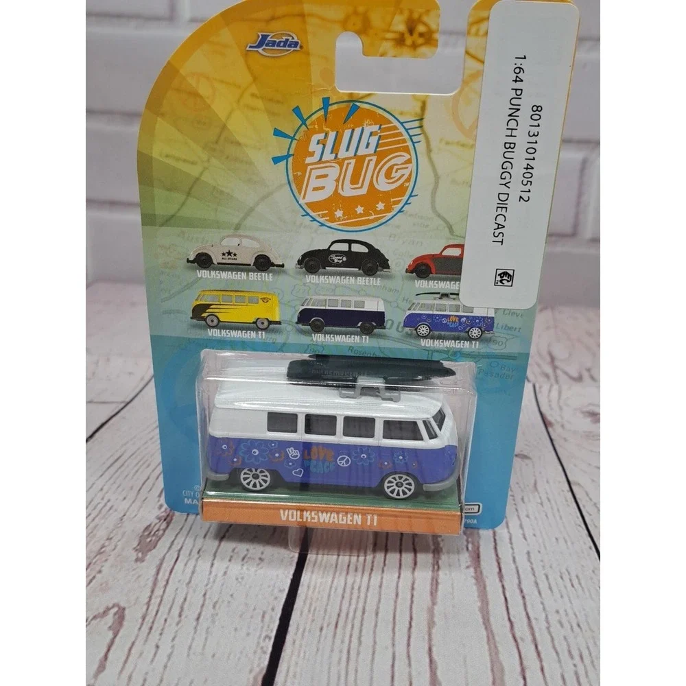 Jada 1:64 Punch Buggy Slug Bug Volkswagen T1  Van Love & Piece (Blue/White) NEW